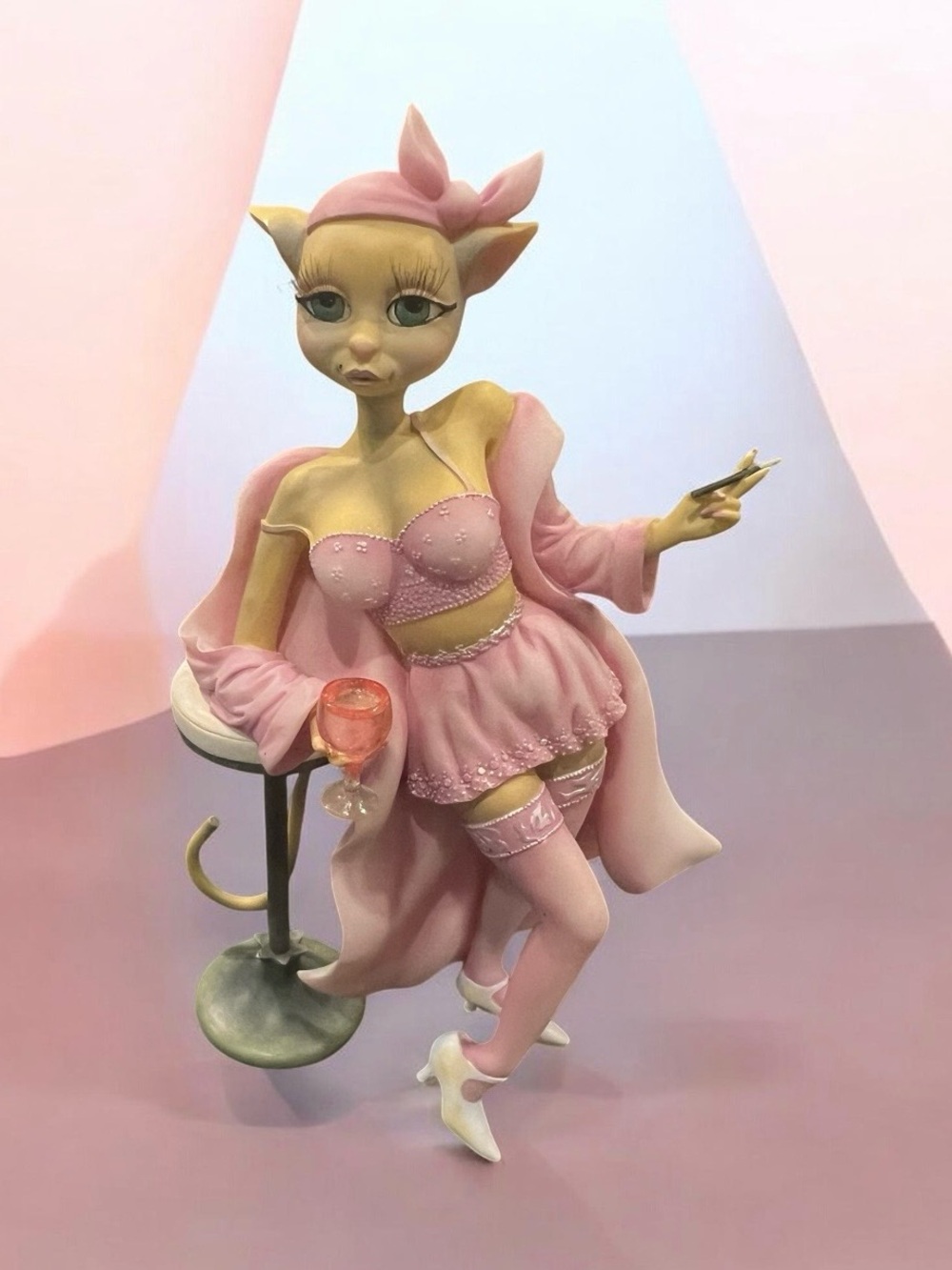 Margaret Le Van Alley Cat collectible figurine in pink negligee.